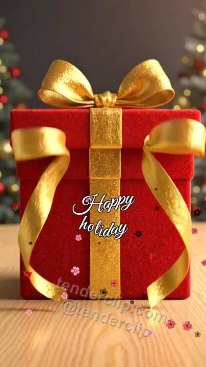 Happy holiday: gift box reveals a surprise