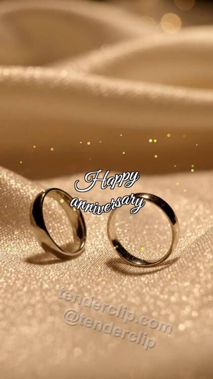 Happy anniversary: two rings meet on fabric