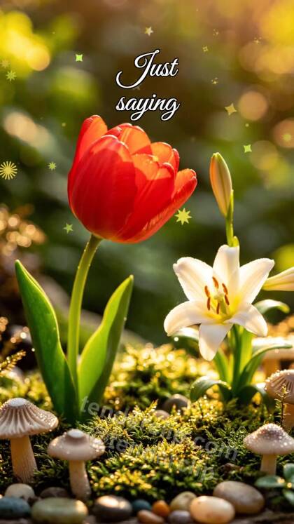 Just saying: flower leans toward another flower