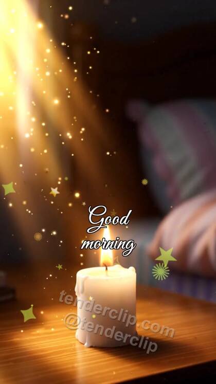 Good morning: candle bows to sunlight