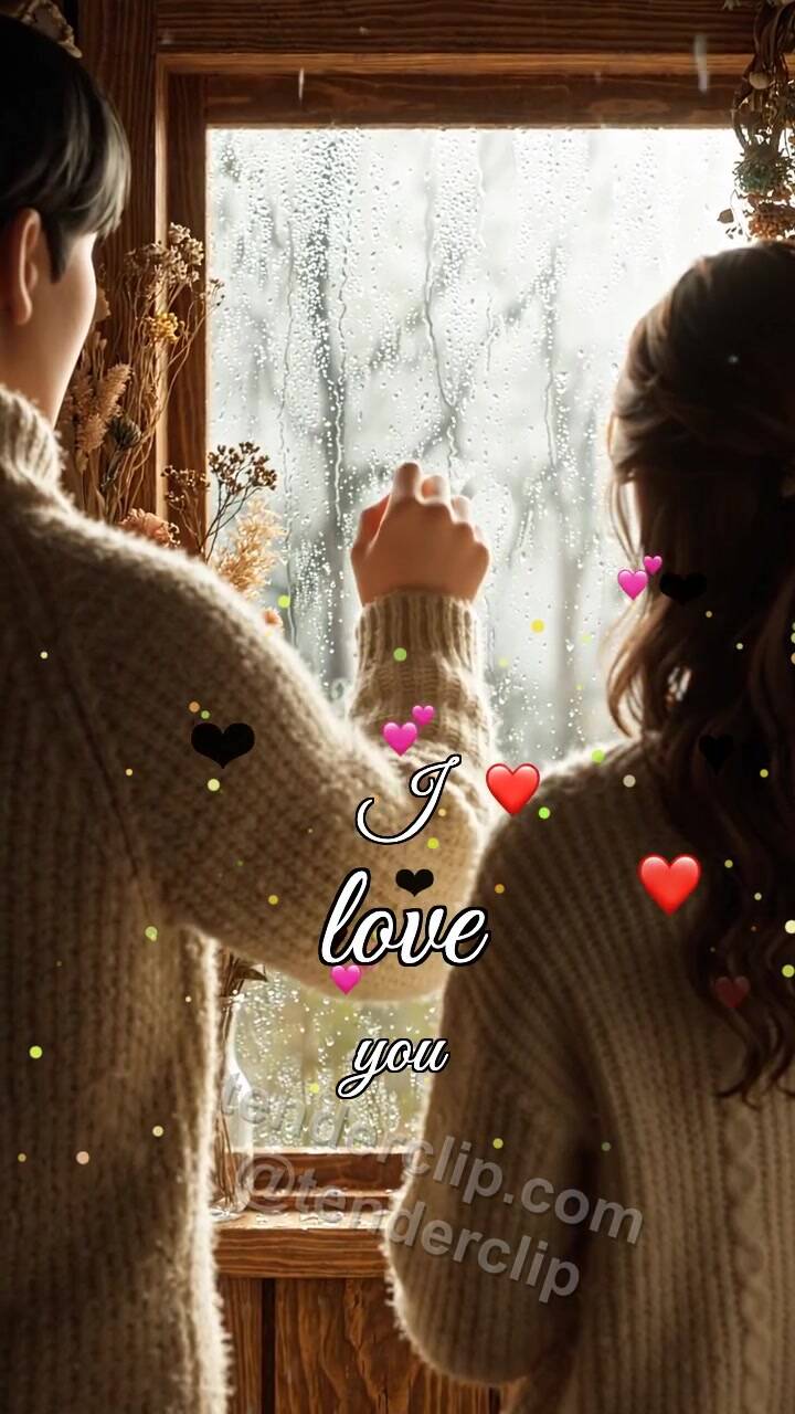 I love you: heart appears on a fogged window