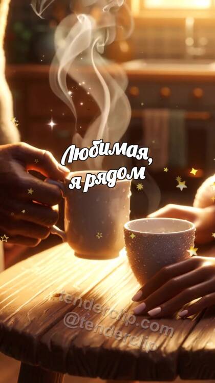 Любимая, я рядом: мужчина приносит тёплую чашку