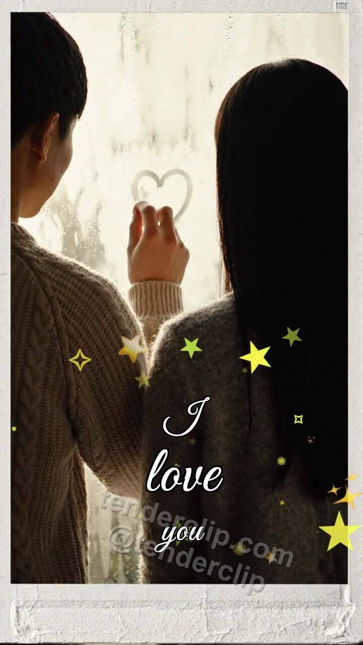 I love you: heart appears on a fogged window