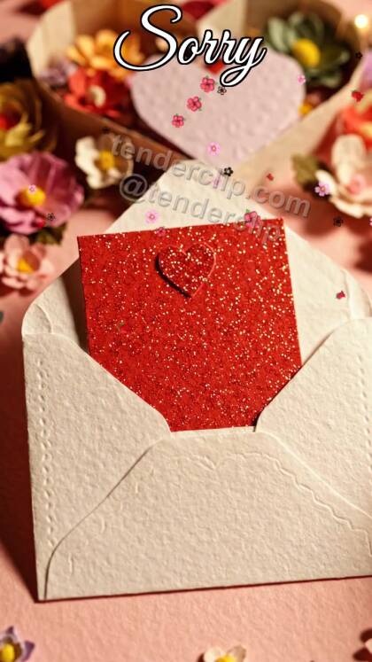 Sorry: envelope hugs a card