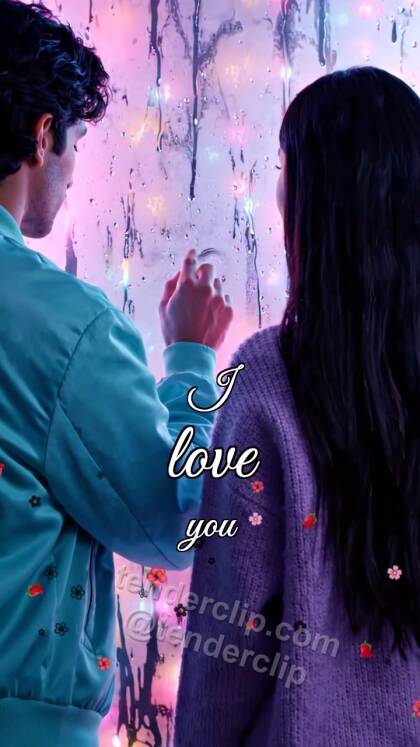 I love you: heart appears on a fogged window