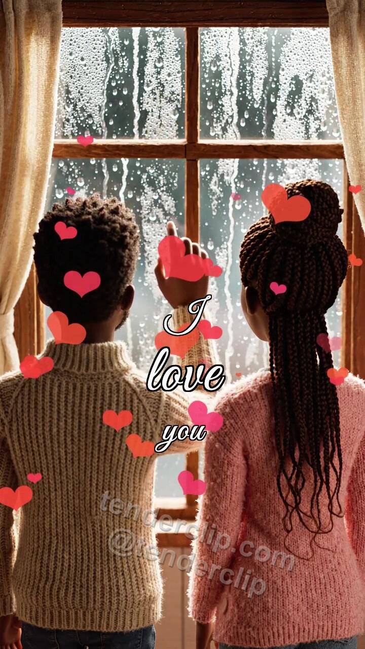 I love you: heart appears on a fogged window