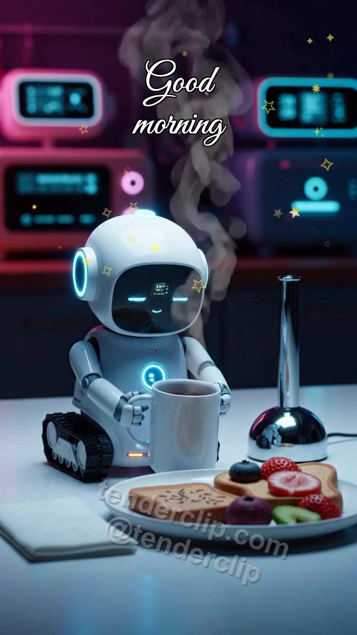 Good morning: tiny robot serves breakfast