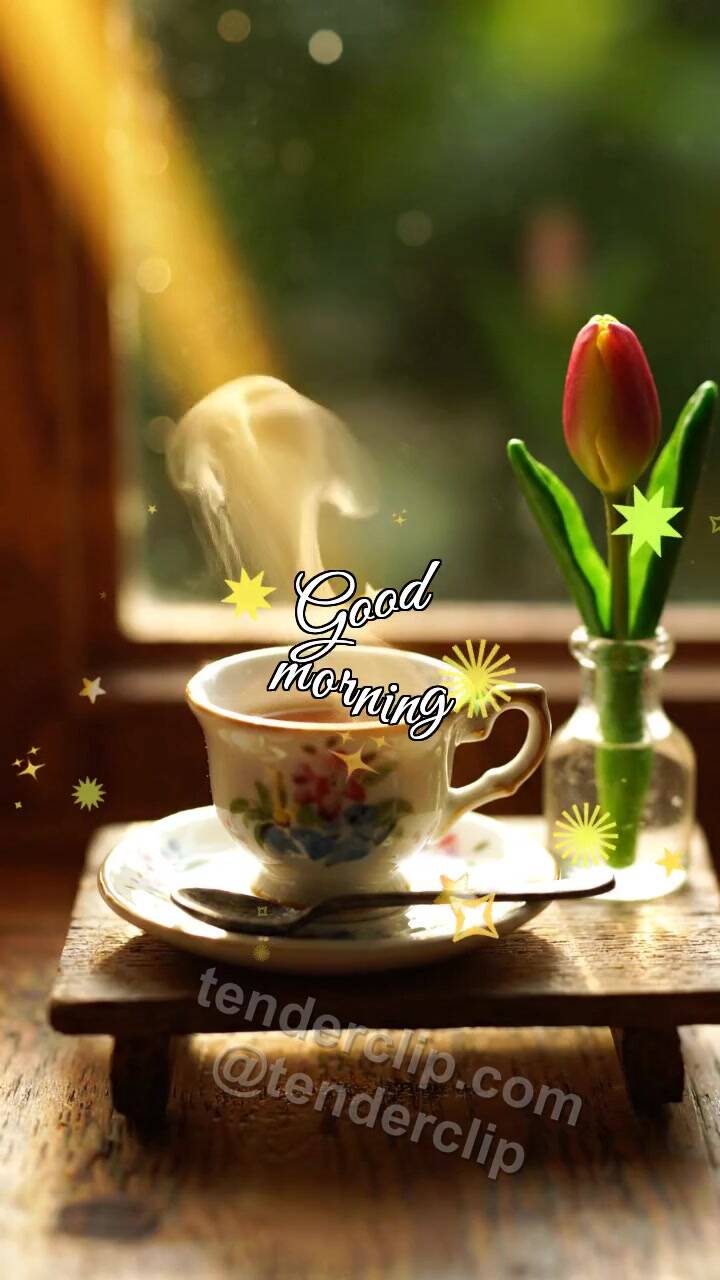 Good morning: sunbeam wakes a cup