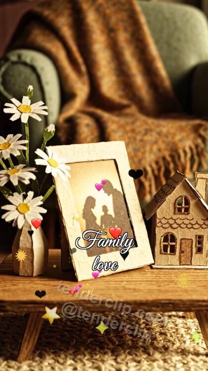 Family love: photo frame straightens itself