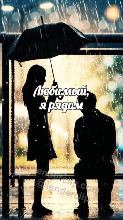 Любимый, я рядом: женщина закрывает мужчину от дождя