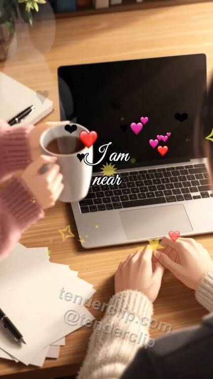 I am near: woman brings tea to a desk
