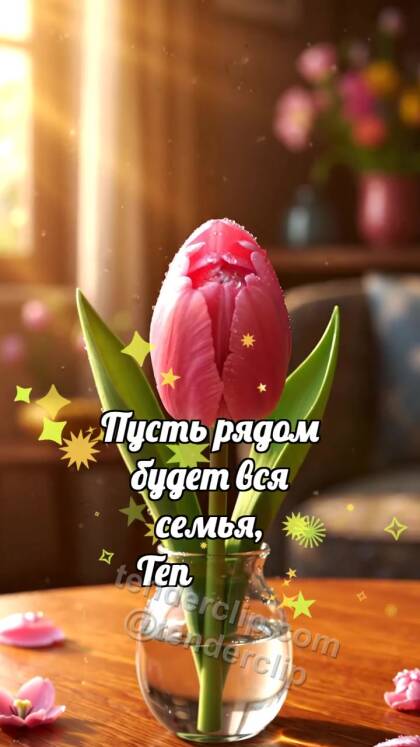 С днём матери: Тюльпан прячет сердечко