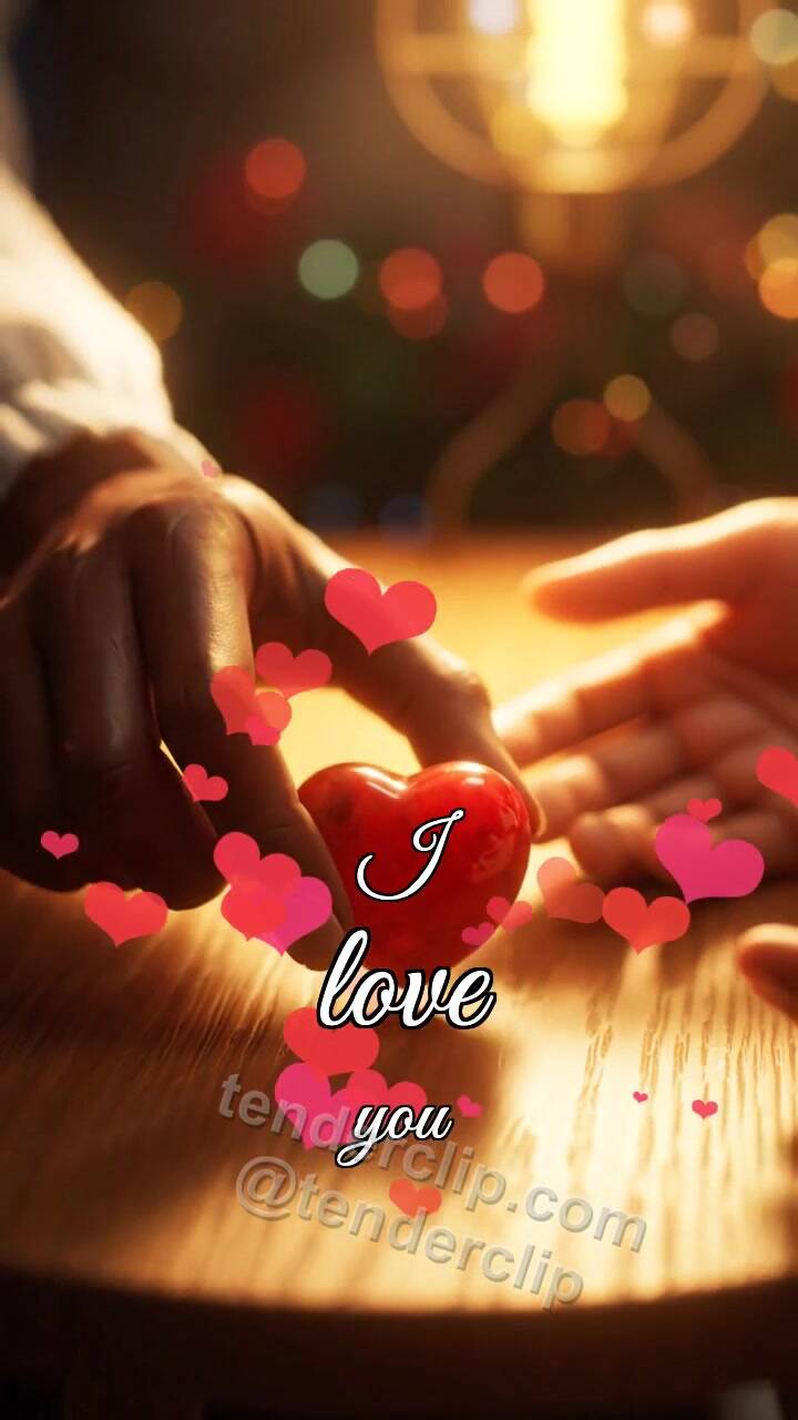 I love you: two hands hold a heart