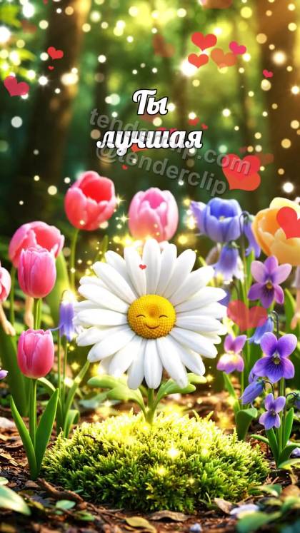 Ты лучшая: цветы аплодируют одной ромашке