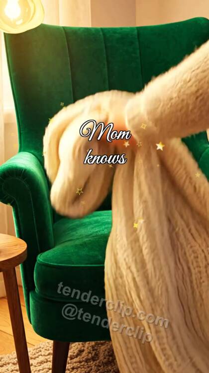 Mom knows: blanket and cup sit nearby
