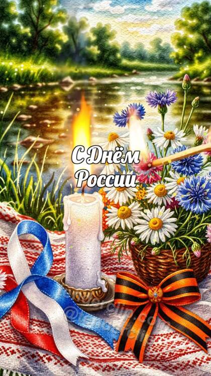 С Днём России: свеча делится тёплым светом