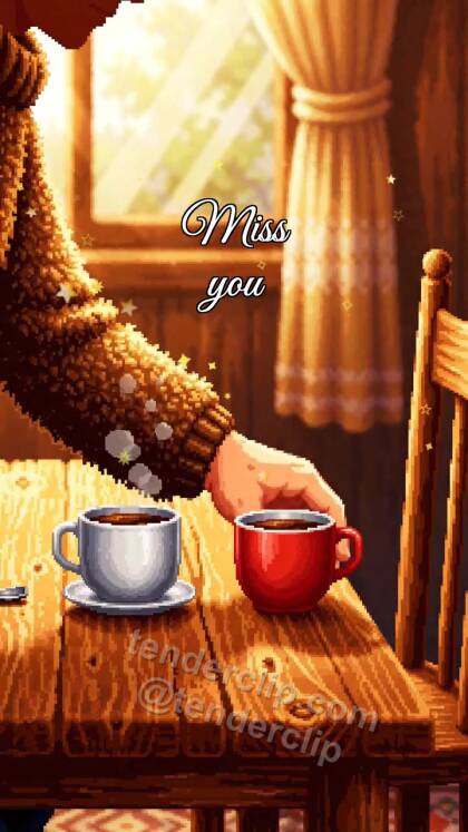Miss you: second cup waits on the table