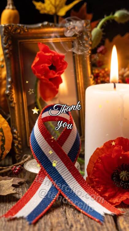 Thank you: remembrance ribbon wakes up first