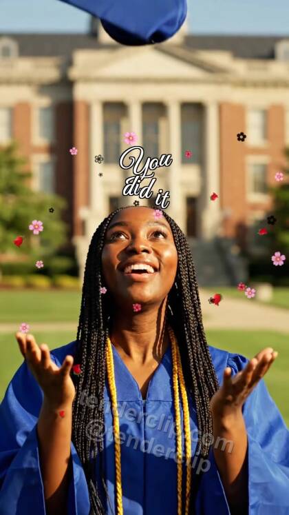 You did it: graduation cap lands neatly