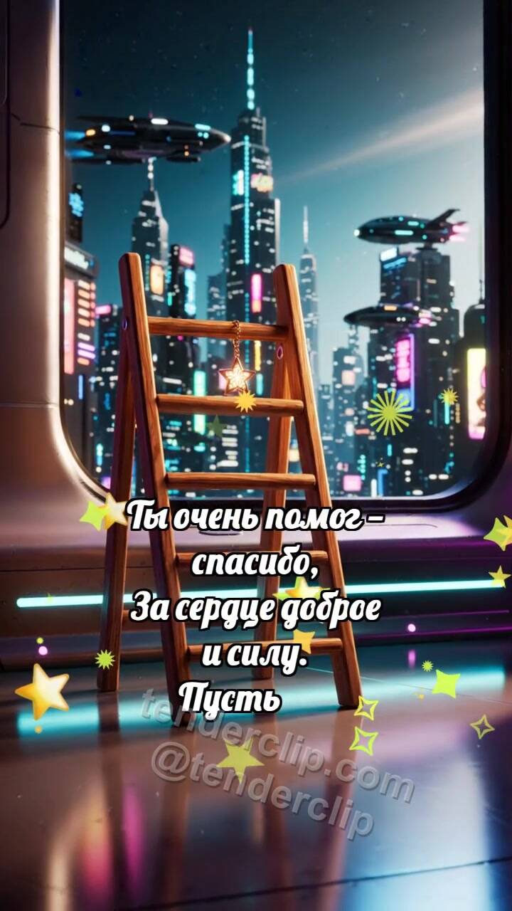 Спасибо: Лестница держит звезду