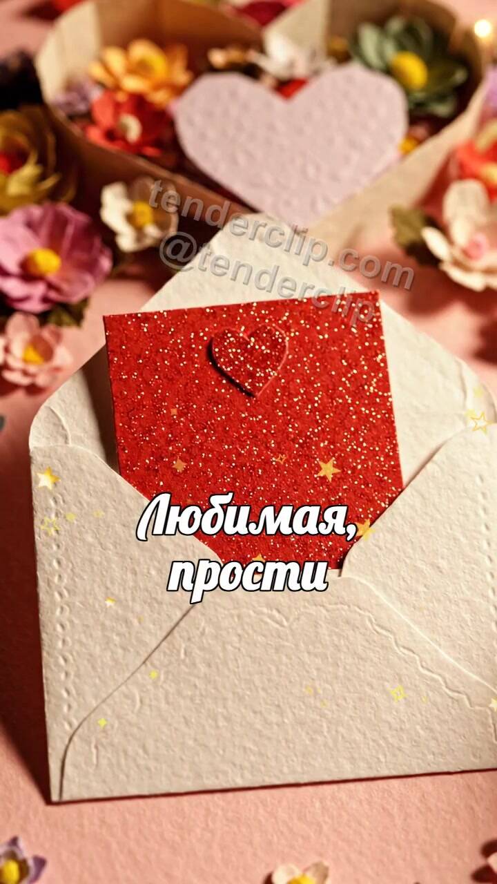 Любимая, прости: конверт обнимает открытку
