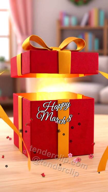 Happy March 8: gift box reveals a surprise