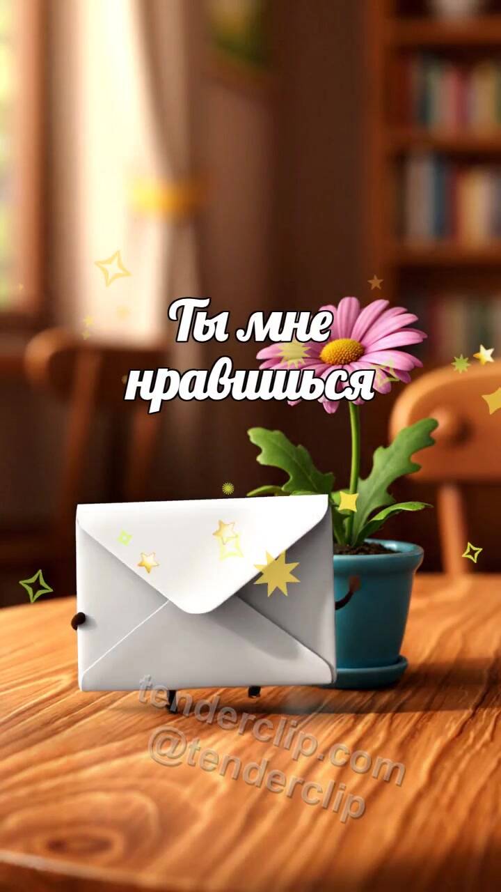 Ты мне нравишься: робкий конверт прячется за цветком