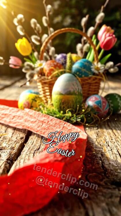 Happy Easter: paper path leads to the symbol