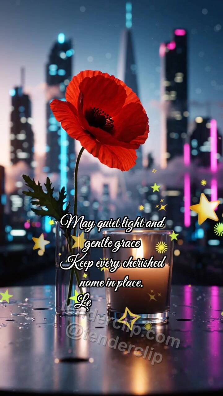 Memorial Day: Poppy Touches Candle