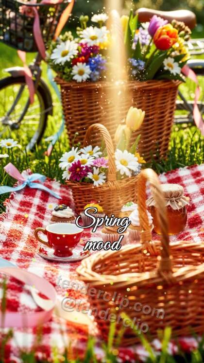 Spring mood: objects gather around the symbol