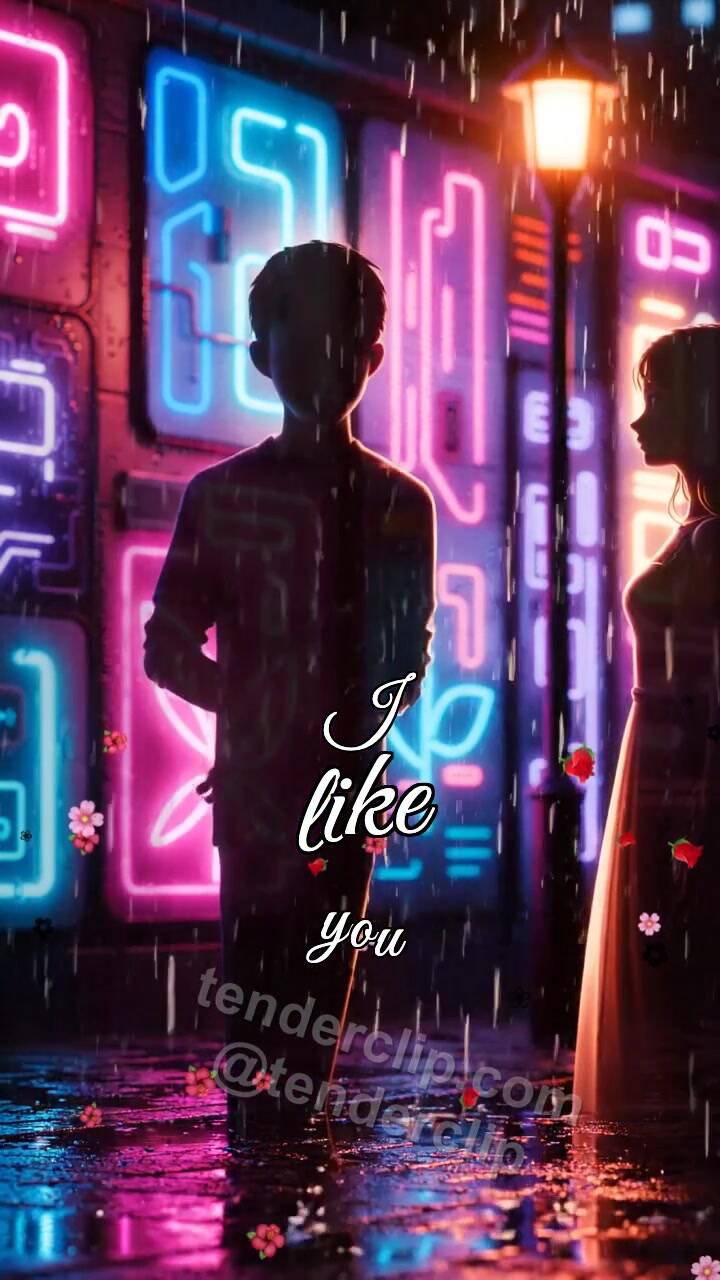 I like you: a man shadow gives a flower to a woman