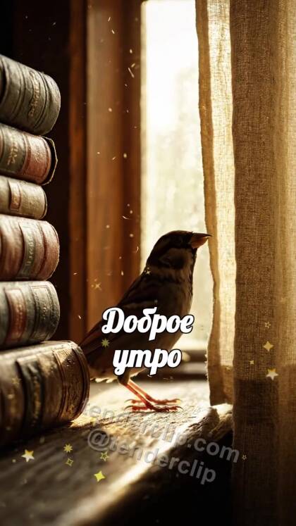 Доброе утро: воробей открывает вид из окна