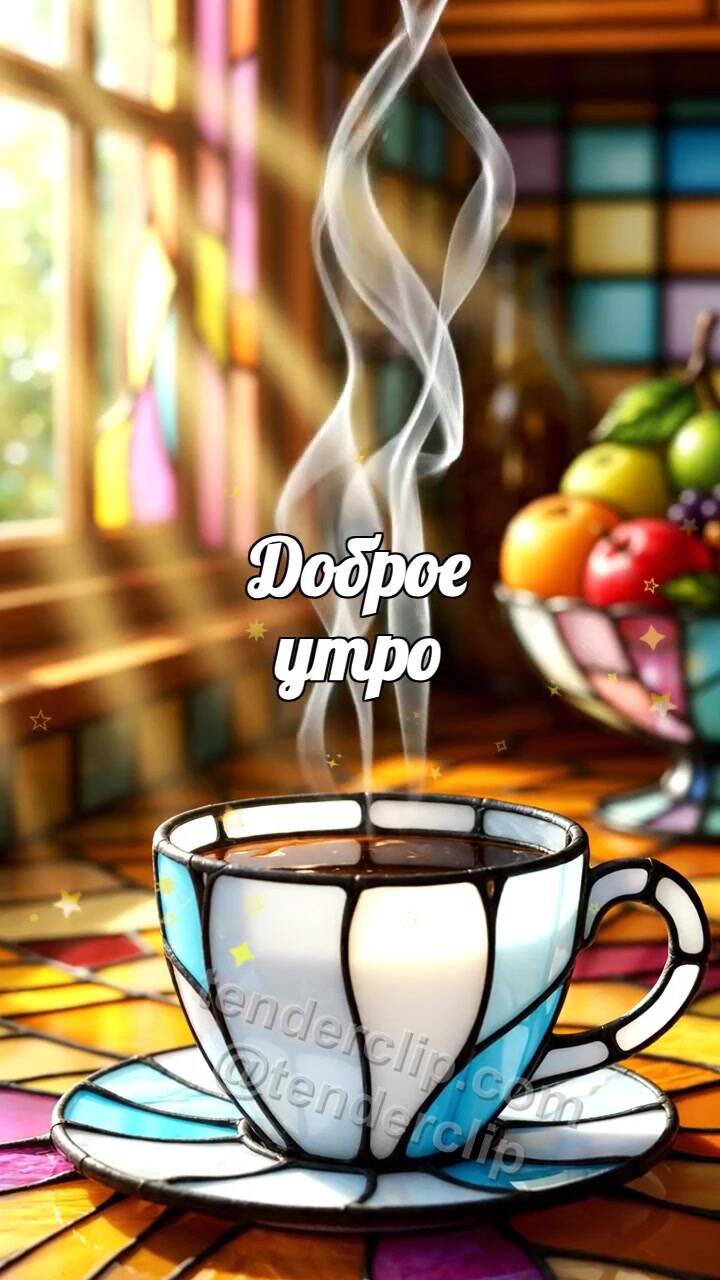 Доброе утро: пар от кофе рисует улыбку