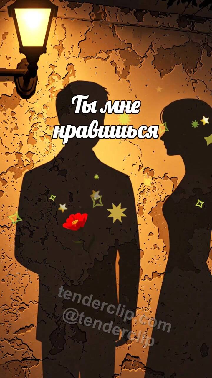 Ты мне нравишься: тень мужчины дарит цветок женщине