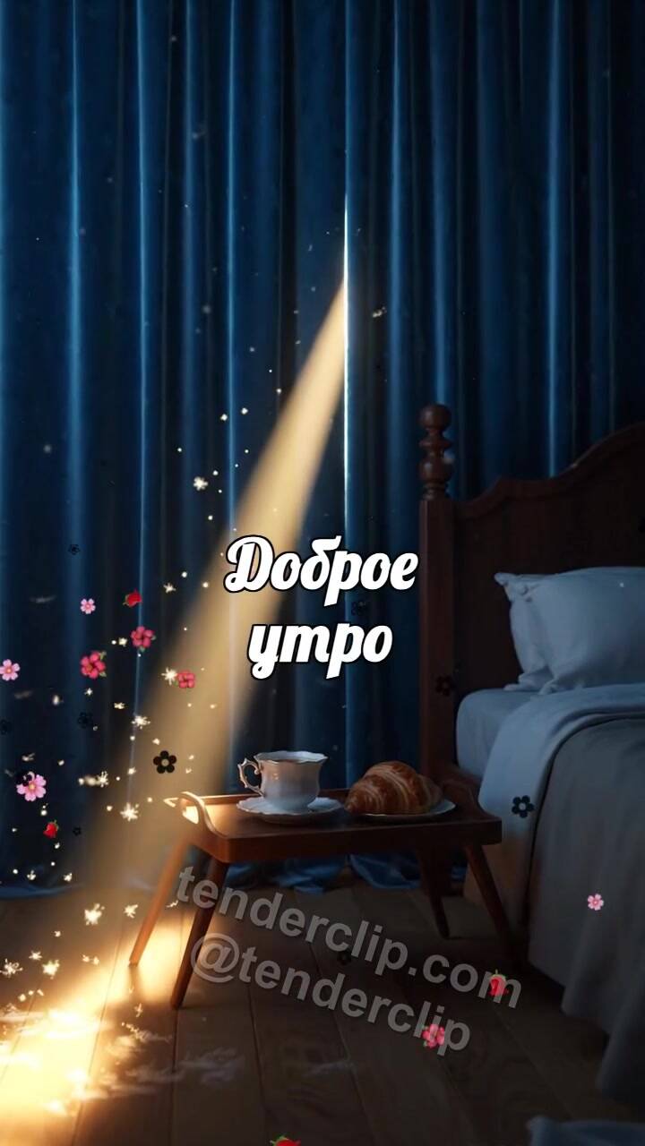 Доброе утро: солнечный луч открывает шторы