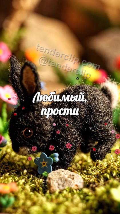 Любимый, прости: зайчик протягивает цветок