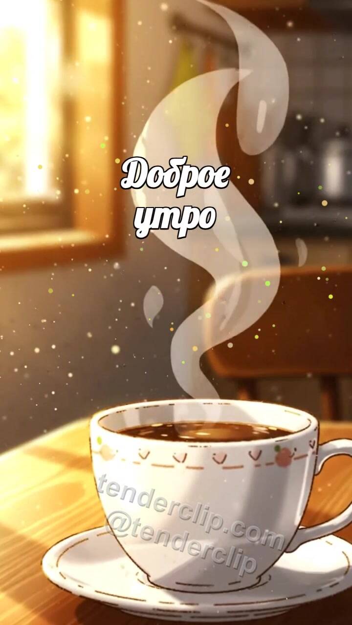 Доброе утро: пар от кофе рисует улыбку