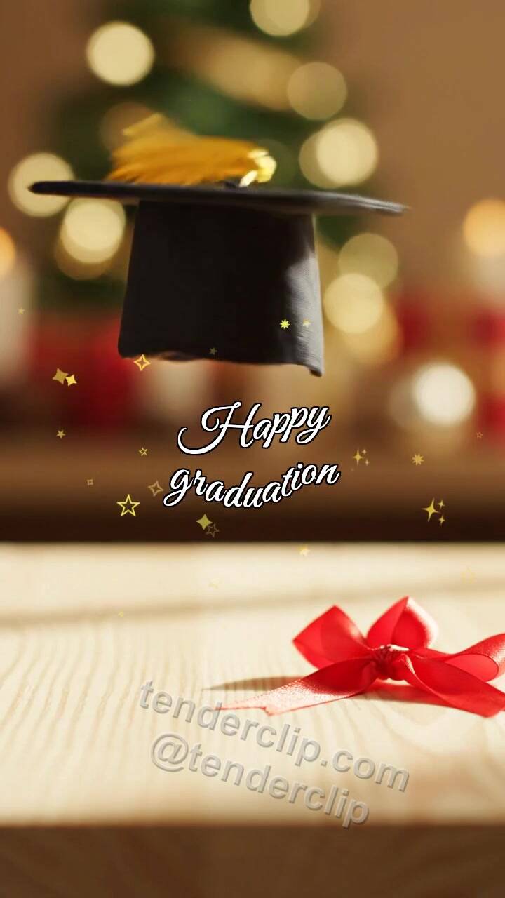 Happy graduation: graduation cap flies up