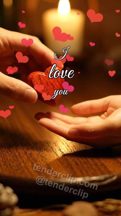 I love you: two hands hold a heart