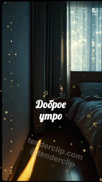Доброе утро: солнечный луч открывает шторы