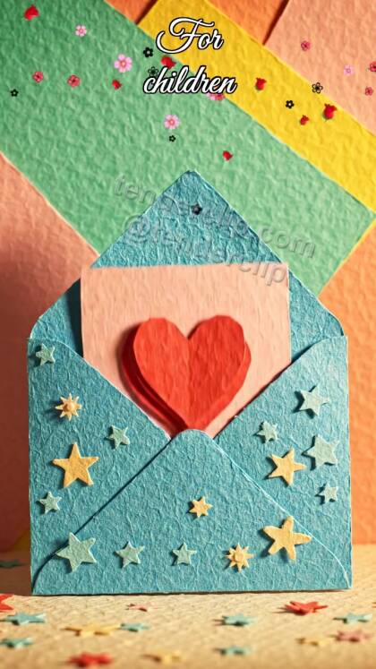 For children: envelope hugs a card