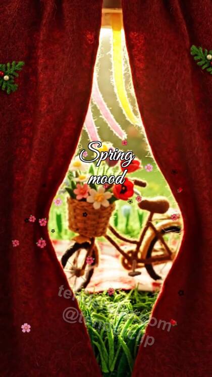 Spring mood: window reveals the holiday scene