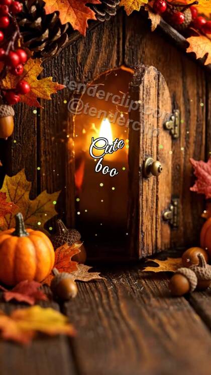 Cute boo: little door opens warm light