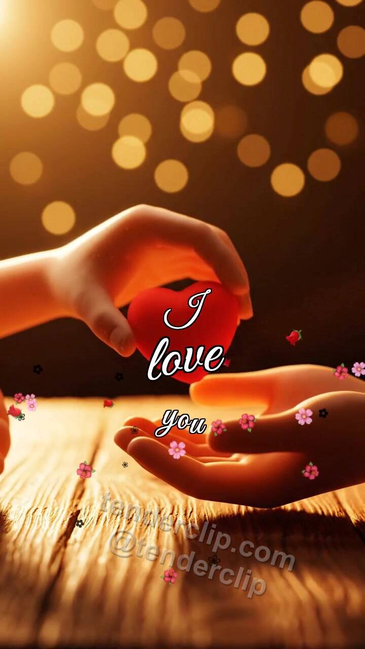 I love you: two hands hold a heart