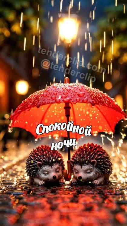 Спокойной ночи: зонтик укрывает двоих