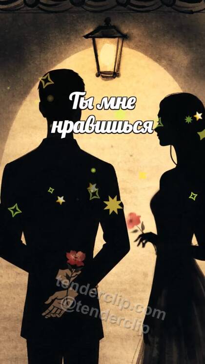 Ты мне нравишься: тень мужчины дарит цветок женщине