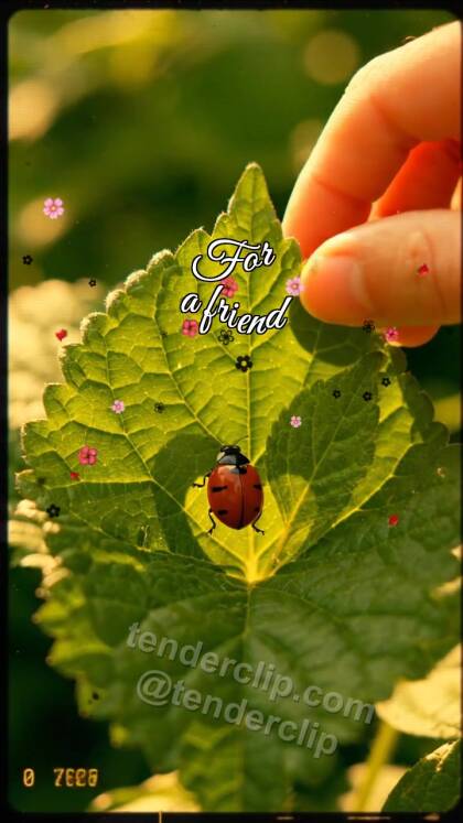 For a friend: Ladybug Shares Leaf