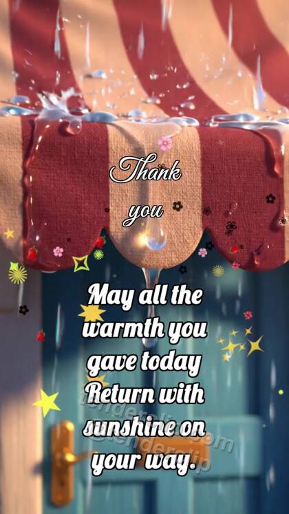 Thank you: Awning Holds Rain