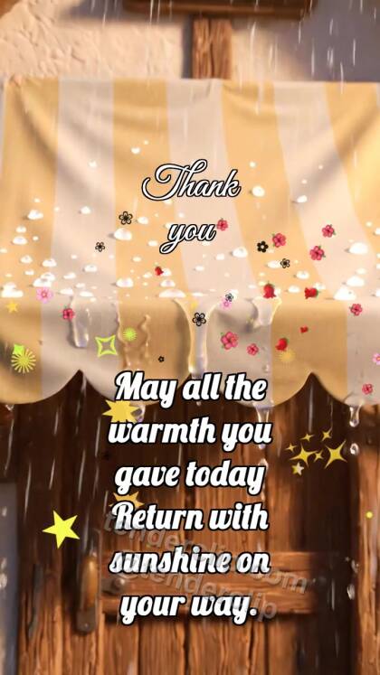 Thank you: Awning Holds Rain
