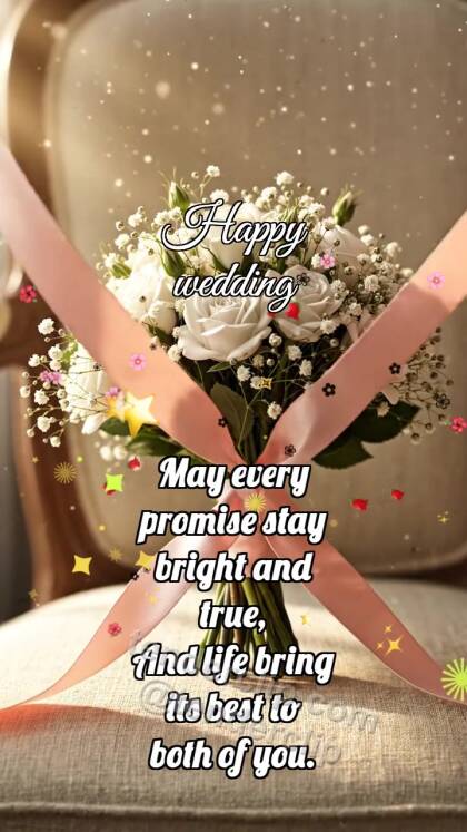 Happy wedding: Bouquet Ties Ribbon